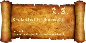 Kratochvill Bernát névjegykártya